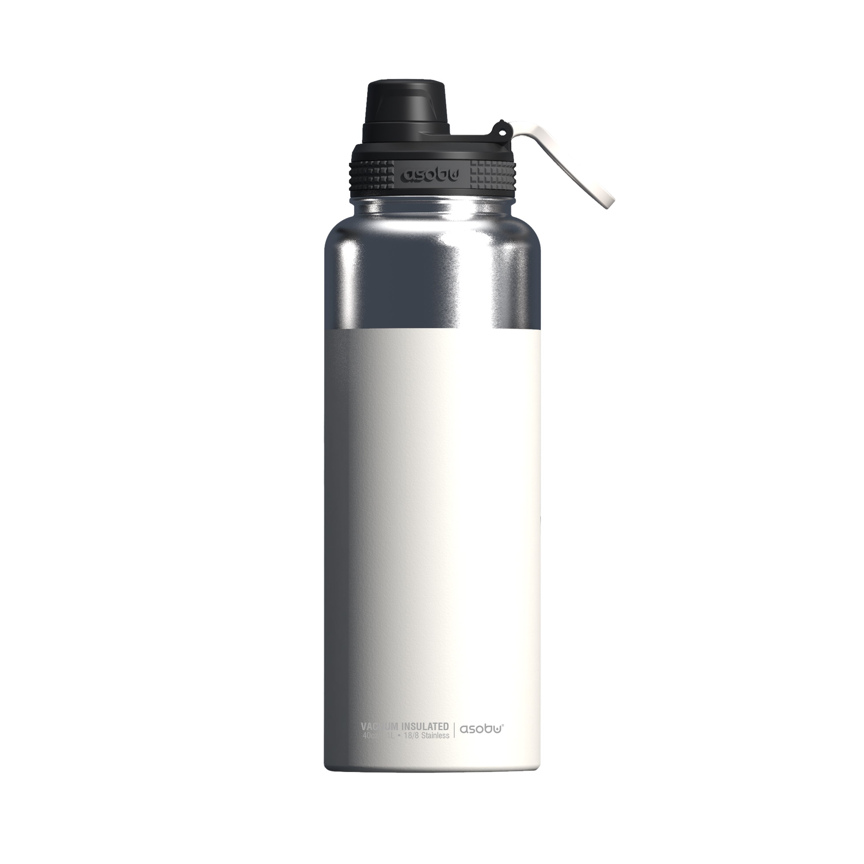 Asobu - Mighty Alpine Flask - isolierte Edelstahl Outdoorflasche 1 Liter Weiß Asobu - Mighty Alpine Flask - isolierte Edelstahl Outdoorflasche 1 Liter Weiß